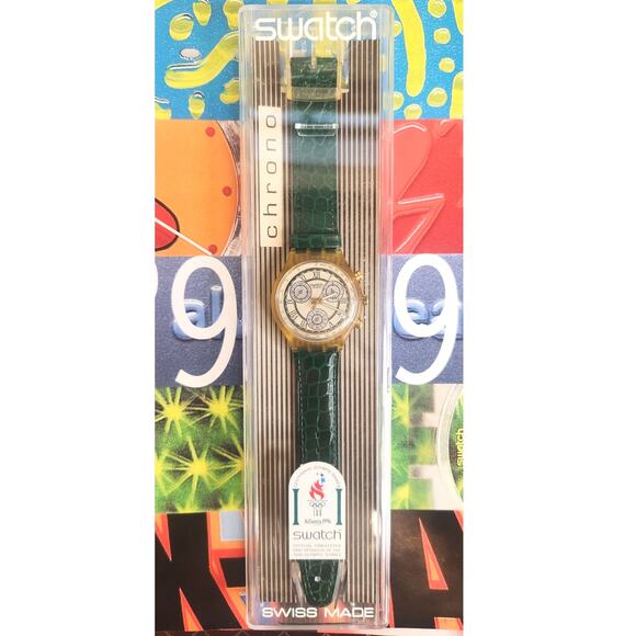 Swatch watch CLOCHER SCJ400 1995 Chrono New Old stock - Picture 8 of 9